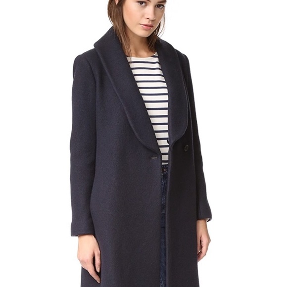 Club Monaco black  wool fur wraps around coat - Picture 3 of 15